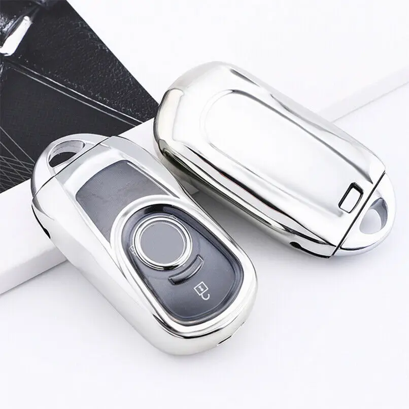 Silver Чехол-брелок из ТПУ для Buick Envision LaCrosse Encore Regal Enclave - Color Name: Silver