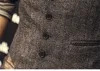 2022 Brown Men's Casual Herringbone Pattern Suit Vest Wool/Tweed Suit Vest U-neck Waistcoat Groomsmen For Wedding 4