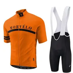 Новый Morvelo короткий рукав Велоспорт Джерси нагрудник короткий 9D набор MTB велосипед одежда Ropa Ciclismo летняя Мужская дышащая велосипедная