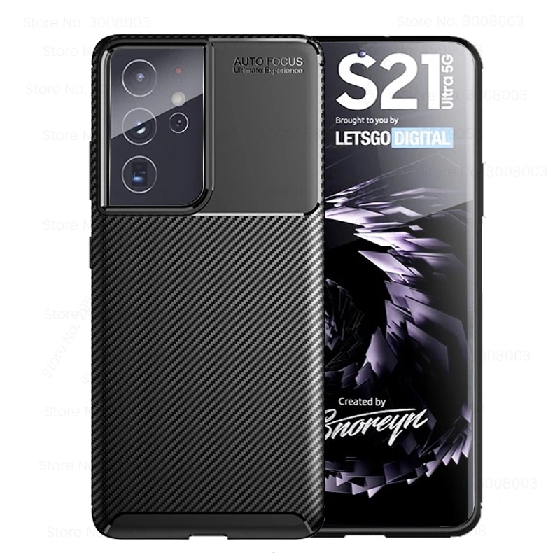 Тонкий силиконовый бампер из углеродного волокна для samsung galaxy s 21 s21 ultra plus чехлы sm