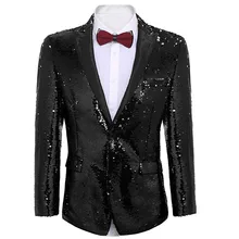 Вечерние мужские костюмы, пиджак, блестки, для шоу, Мужской Блейзер, официальный однотонный, traje hombre, приталенный мужской костюм d91122
