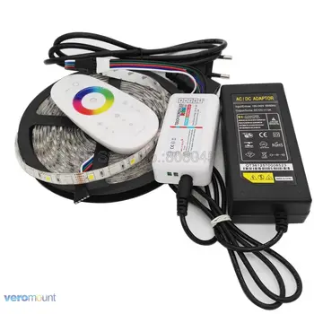 5m 12V 5050 RGBW RGBWW LED 스트립 IP20 IP65 IP67 방수 스트라이프 세트, 2.4G RGBW 원격 컨트롤러 + DC12V 5A 전원 어댑터 세트