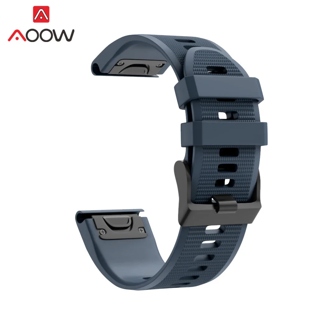 22 мм 26 мм силиконовый ремешок для часов Garmin fenix 3 HR fenix 5X fenix 3HR fenix 5 Plus быстросъемный сменный ремешок для браслета - Цвет ремешка: Rock blue