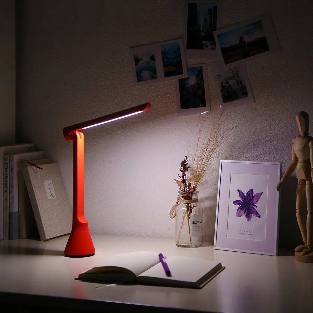 Новинка Xiaomi Yeelight Складная Лампа Встроенный 1800 мАч USB Перезаряжаемый Светодиодный настольный светильник портативный затемняемый свет для изучения офиса