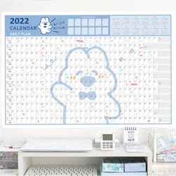 Calendario de pared de 2022 años con pegatina, bonito programa de aprendizaje diario de 365 días, planificador periódico, Agenda de notas de año, Organizador