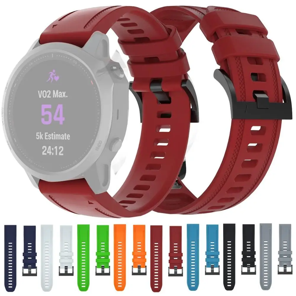 Мягкий силиконовый ремешок для часов Garmin Fenix 6S быстросъемный смарт-часов