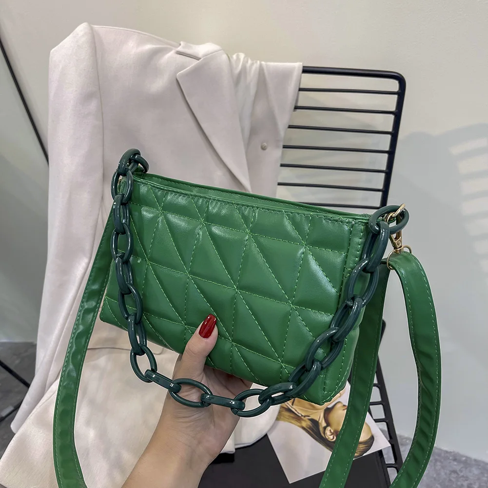 Women Fashion Checkered Solid Color Chain Shoulder Crossbody Messenger Bag Ladies Casual PU Leather Mini Flap Purse Handbags | Багаж и
