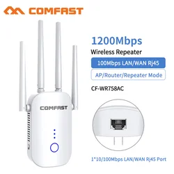 Sem fio wifi repetidor 5g 1200mbps roteador wifi repetidor 2.4ghz wi fi extensor sinal wi fi amplificador de longo alcance para escritório em casa
