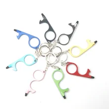 Porte clés antimicrobien ouvre porte bière déclencheur écran tactile porte clés porte ouverte clé sans contact presse ascenseur outil hygiène