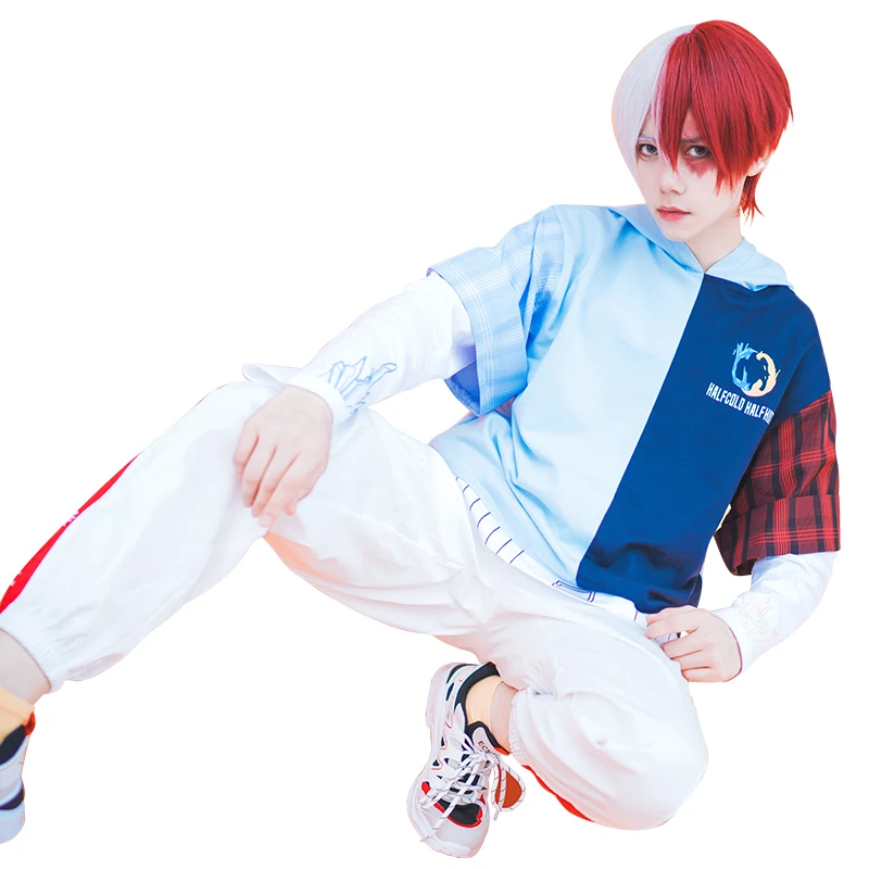Аниме Boku no MY HERO Academy figure Todoroki Shouto, модная повседневная одежда, флисовый комплект из двух предметов, костюм для косплея, новинка