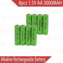8 упаковок бренд AA перезаряжаемая батарея 3000mah 1,5 V Новая Щелочная перезаряжаемая батарея для led светильник игрушка mp3