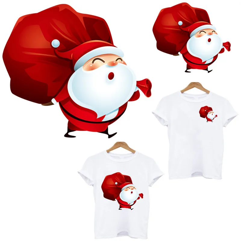Рождественские нашивки с полосками Санта-Клауса, Термочувствительная аппликация, термо-Стикеры для одежды на одежду, переводная плавкая одежда, Заказная заплата