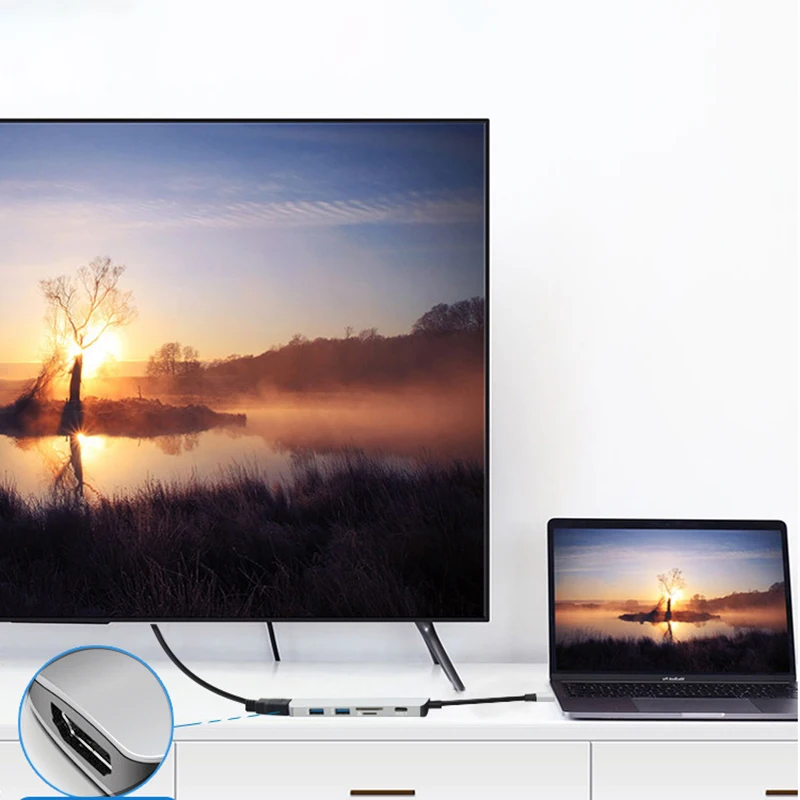 Компьютерный периферийный концентратор Type C USB 3 0 до 4K HDMI SD TF кардридер 6 в 1 адаптер