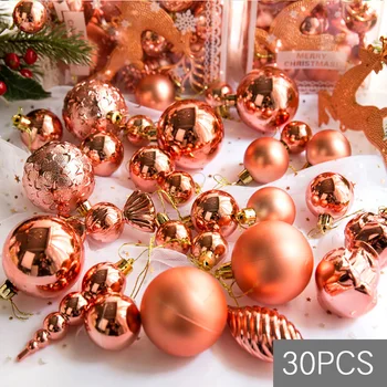 

24pc/1 Set Xmas Party Hanging Ball Red Gold Silver Pink Blue Ornaments Christmas Decorations For Home New Year Gift Hot Sale