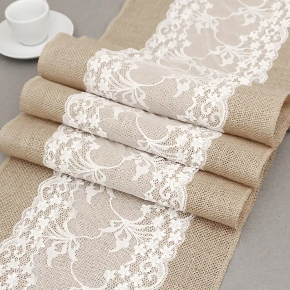 275cm Elegant Jute Table Runner Burlap Lace Table Cloth Table Runners Wedding Party Home Decor Christmas Restaurant Tablecloth Table Runner Table Runners Modernjute Table Runner Aliexpress