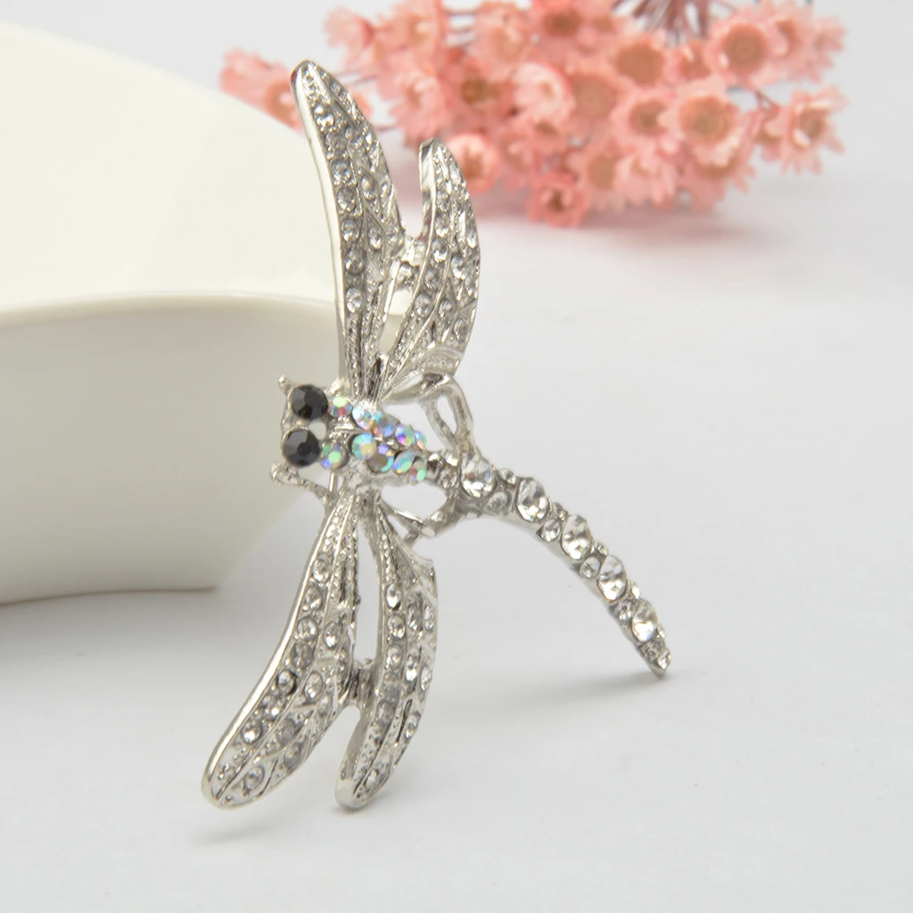 Crystal Vintage Dragonfly Brooches for Women Clip Bully Insect Brooch Pin Up Fashion Dress Coat Accessories Decoration Fiests
