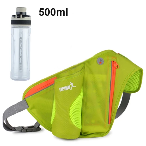 500ml Bottle Green NEWBOLER, спортивные сумки для бега, 500 мл, бутылка для воды, поясная сумка для мужчин и женщин, поясная сумка, ремень для телефона, карман для кемпинга, походная сумка - Цвет: 500ml Bottle Green