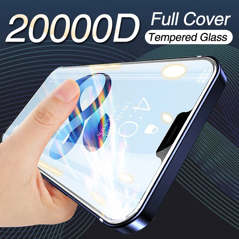 Защитное стекло с полным покрытием для iPhone 12 13 Pro 11 Max XR X mini 20000D | Мобильные