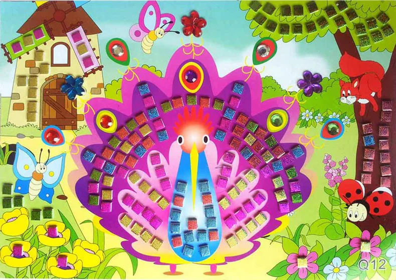 3D детские головоломки DIY хрустальные поделки игрушка мозаичная наклейка детский сад раннее обучающее Искусство и ремесла игрушки