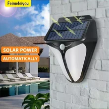 

Solar PIR Motion Sensor Alarm IP65 Waterproof Double Light Outdoors Solar Wall LED Lamp with Alarming Function Home Safety