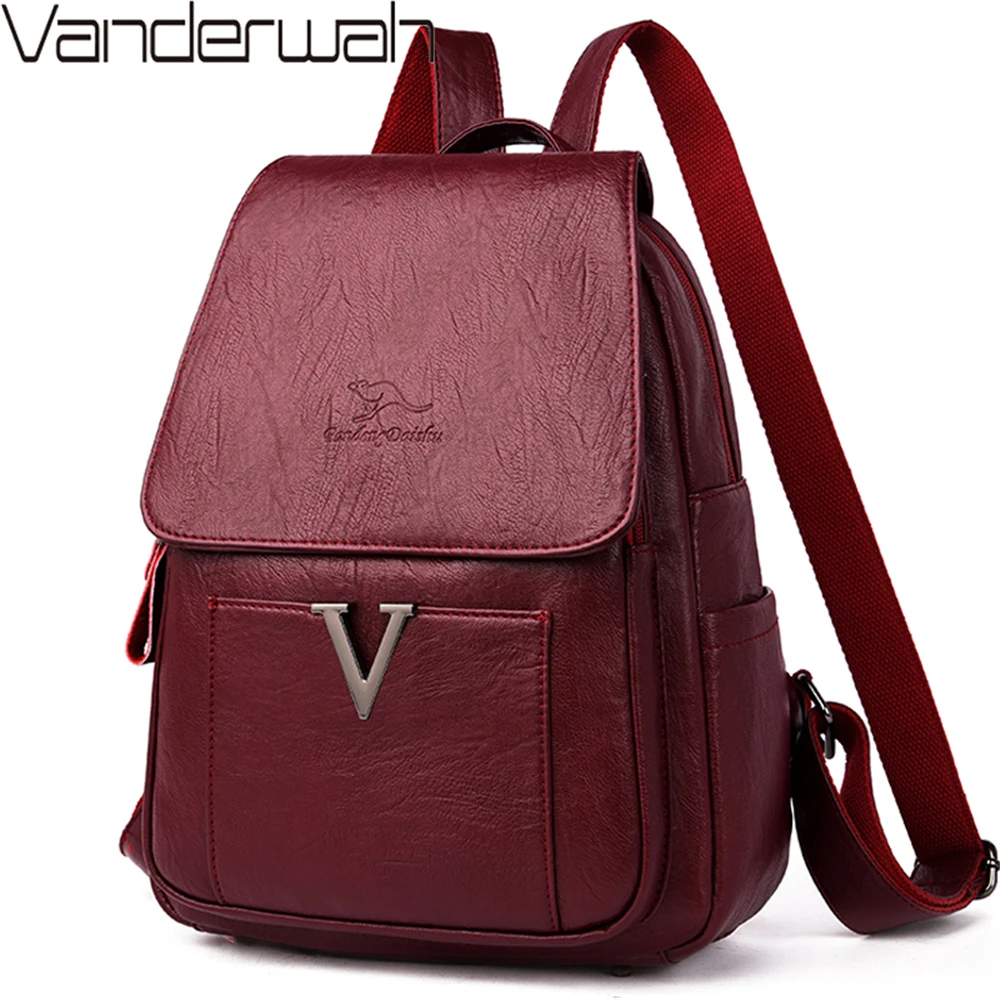 Escolares para Adolescentes um dos Viagem de Volta Carta Feminina Couro Zíper Mochilas Bolsa Fêmea Pacote Senhoras Bagpack v