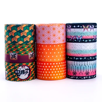

hot sales 10yards different sizes cartoon pattern printed grosgrain ribbon