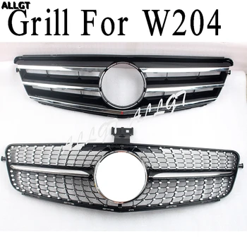 

Front Upper Grill Fit For Mercedes Benz W204 C-Class 2008 2009 2010 2011 2012 2013 2014 AMG GT Diamond Black SIlver Grille C180