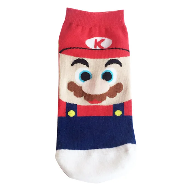 Classic Cotton Socks Kawaii Cartoon Super Mario Luigi Cosplay Props Sock Ankle Short Socks Small Mushrooms Stockings New - Цвет: A