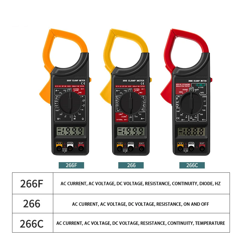 

3 Style Digital Current Clamp Meter Buzzer Data Hold Non-contact Multimeter Voltmeter Ohmmeter Ammeter Ohmmeter Volt AC DC