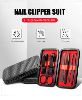 

7pcs/Set New Manicure Nail Clippers Pedicure Set Portable Travel Hygiene Kit Stainless Steel Nail Cutter Tool Set