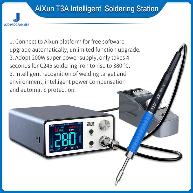 JCID AIXUN T3A Intelligent Soldering Station Support T12/T245/936  Handle Soldering Iron Tips Electric Welding Iron Station cheap stick welder