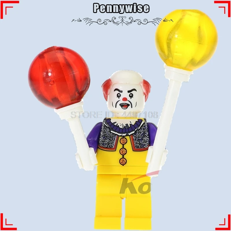 Pennywise Фигурки странных вещей демогоргон Eleven Terror Movie Pennywise клоун создатель Technic строительные блоки Хэллоуин Рождественские игрушки - Цвет: Pennywise