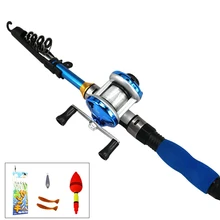 Мини Портативная 1 м Удочка телескопическая жесткая метательная Удочка ультра светильник для зимней подледной удочки набор спиннинговой литейной катушки