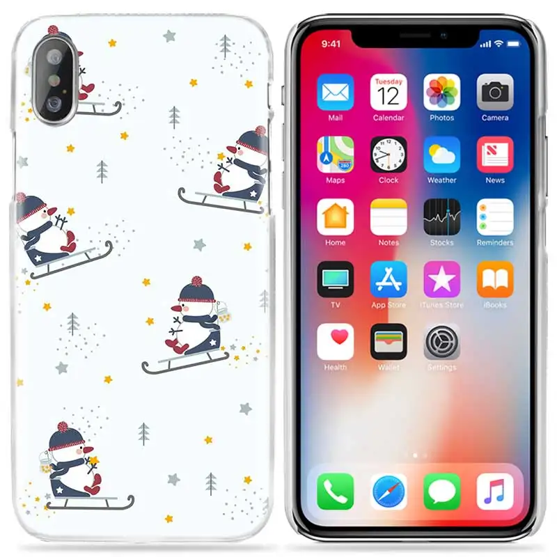 Рождественский зимний чехол для Apple iPhone 11 Pro XS Max XR X 10 7 8 6 6S+ Plus 5s SE 5 4s 4 5C Жесткий Conchas чехол для телефона pc Coque - Цвет: 09