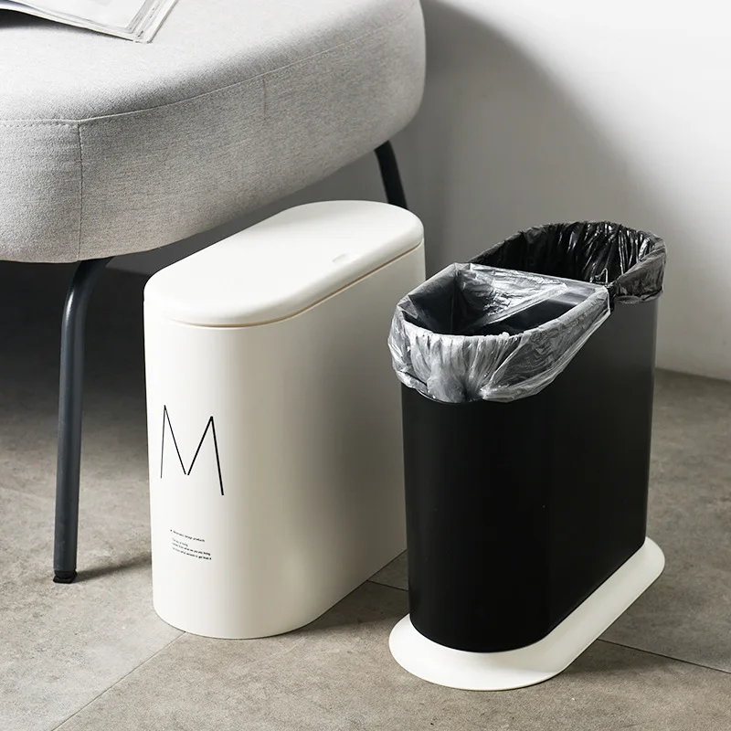 10l Kitchen Trash Can With Lid Dry And Wet Partition Garbage Bin Toilet