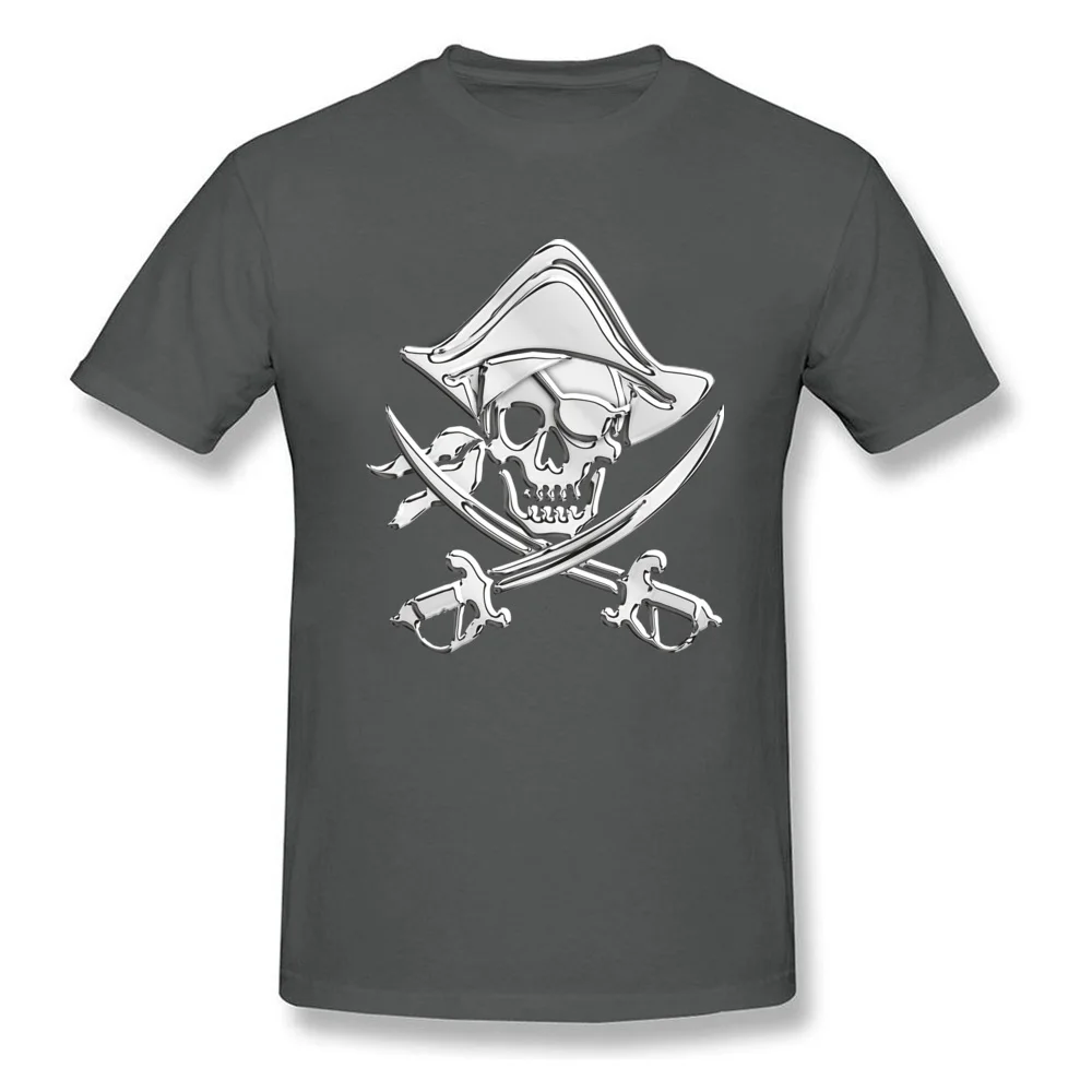 Custom Chrome Like Pirate Crossbones Man Top T-shirts Newest Summer/Autumn Tops & Tees Round Neck 100% Cotton Fabric Tee Shirt Chrome Like Pirate Crossbones carbon