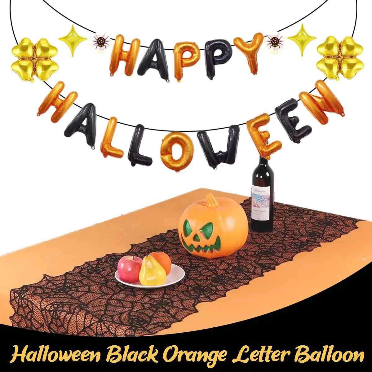 Хэллоуин шар в форме буквы карты золотой четырехлистный клевер шар золотой четырехконечный звезда баллон для украшение на празднование Хэллоуина