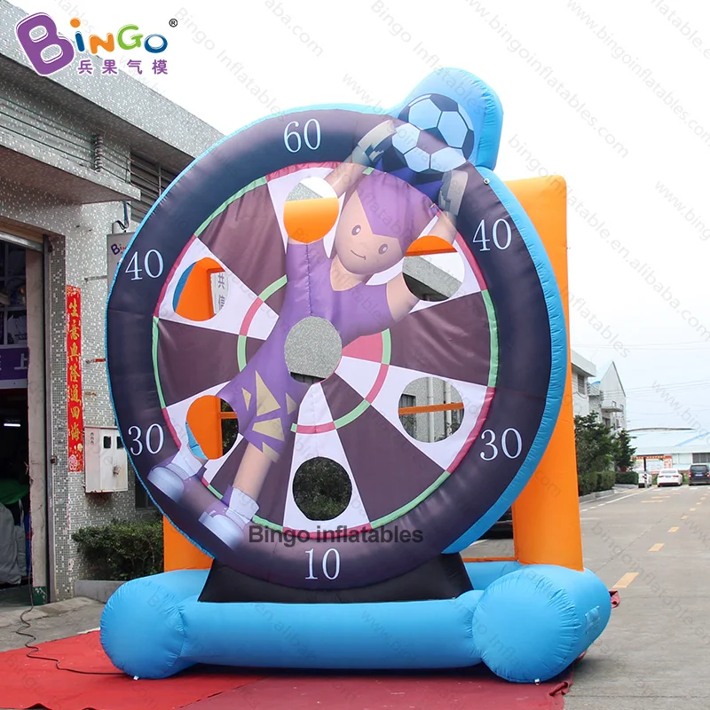 FREE EXPRESS 3.9x1.3x4mh inflatable soccer shooting goal air filled commissioned dart game toy with cartoon boy