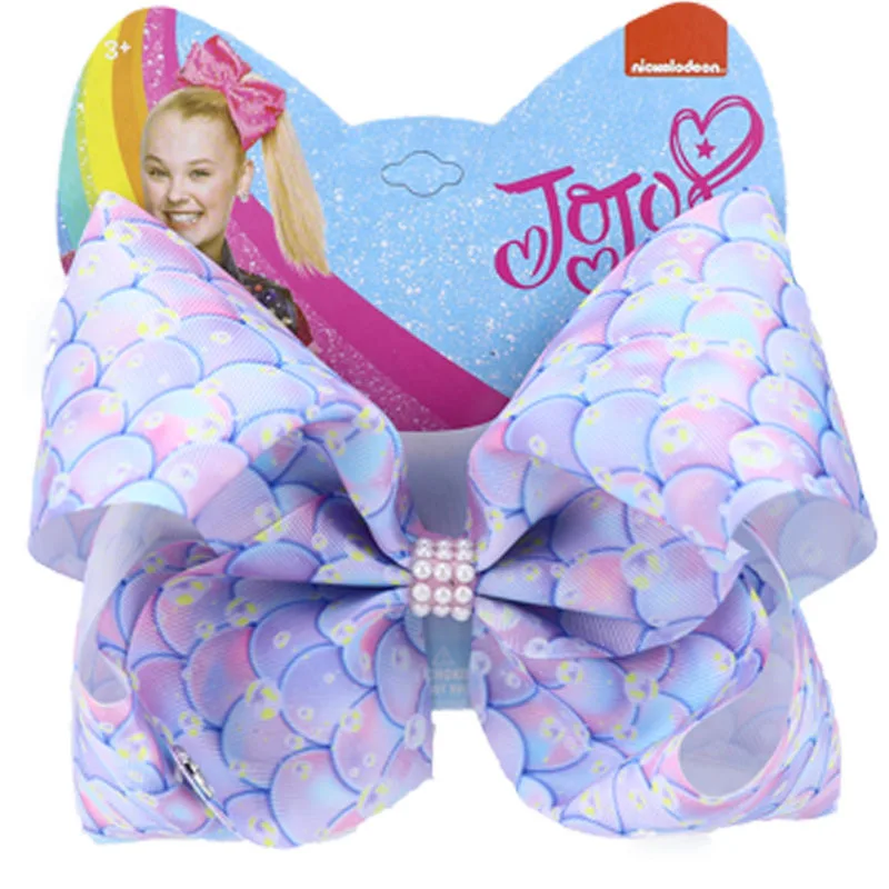 A1 8 дюймов jojo siwa для маленьких девочек, большие банты Jojo с красивым рисунком, заколки с аллигатором, заколка для волос, цветная лента, Детские аксессуары для волос - Цвет: A1