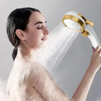 

High Turbo Pressure Shower Head 3 Mode Filtered Pressurize Spray Nozzle Bathroom Fixture Water Saver Shower Head for Bathroom