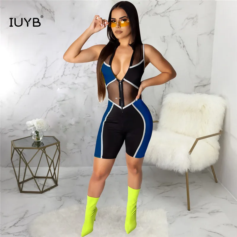 IUYB SMR9328 эластичное боди брюки сексуальные Клубные игровые костюмы сексуальные трусы с длинными рукавами удобный комбинезон на молнии