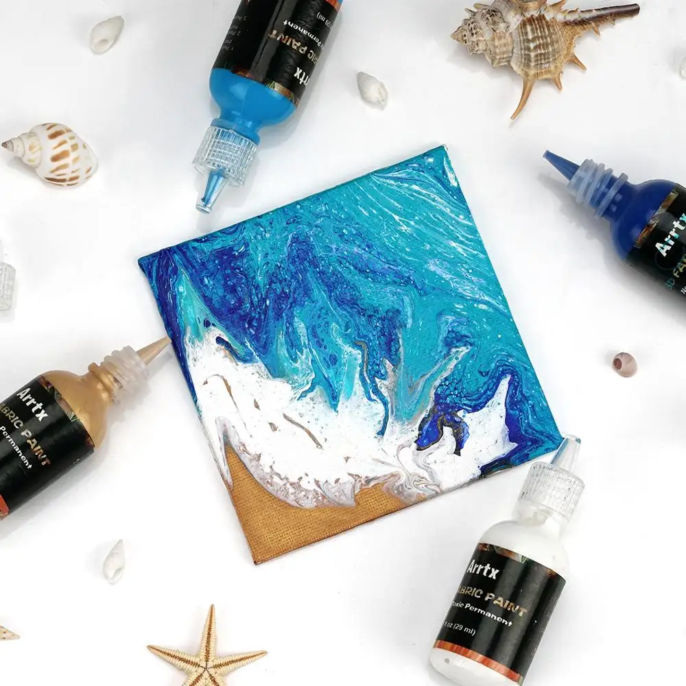 Skup Arrtx 24 w różnych kolorach farba do tkanin 3D do tkanin płótna drewna ceramiki szkła końcówka o drobnym punkcie do precyzyjnego zastosowania nietoksyczny