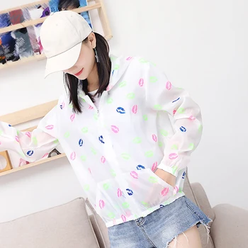 

Hooded Blouse UV jacket Printed Sunscreen Sun-protective UV Jacket Sport