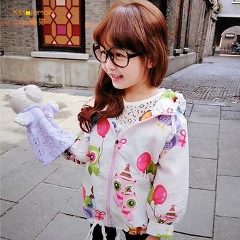 

Fashion girls clothes colorful cartoon pattern zipper jacket 3-8y children's tops clothes of girls daily style girl tops