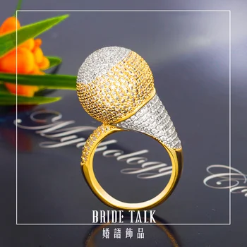 

Micro Pave Setting Crystal Cubic zircon Luxury Chunky Ring Ball Shape Fashion Gorgeous High Quality Jewelry New Big Rings