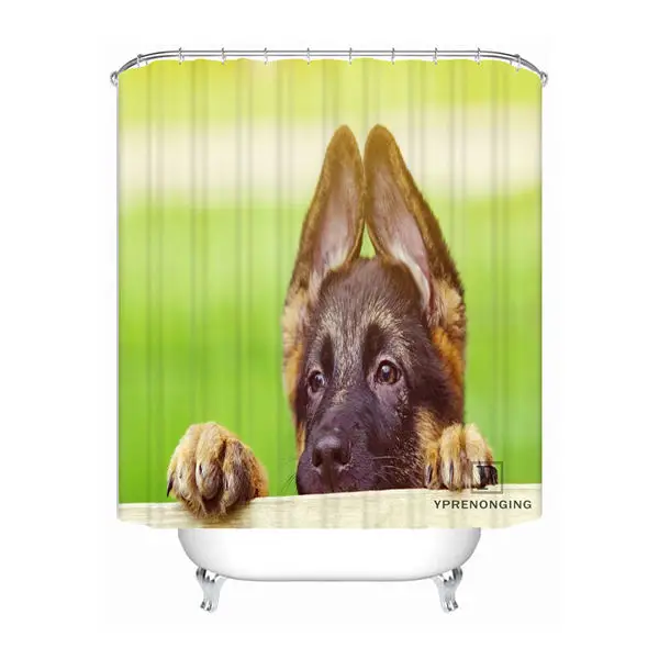 Shower Curtain Пользовательские немецкая овчарка Собака водонепроницаемый Душ занавес для ванной комнаты s крючки полиэстер ткань разные размеры#180421-Sina-08 - Цвет: Shower Curtain