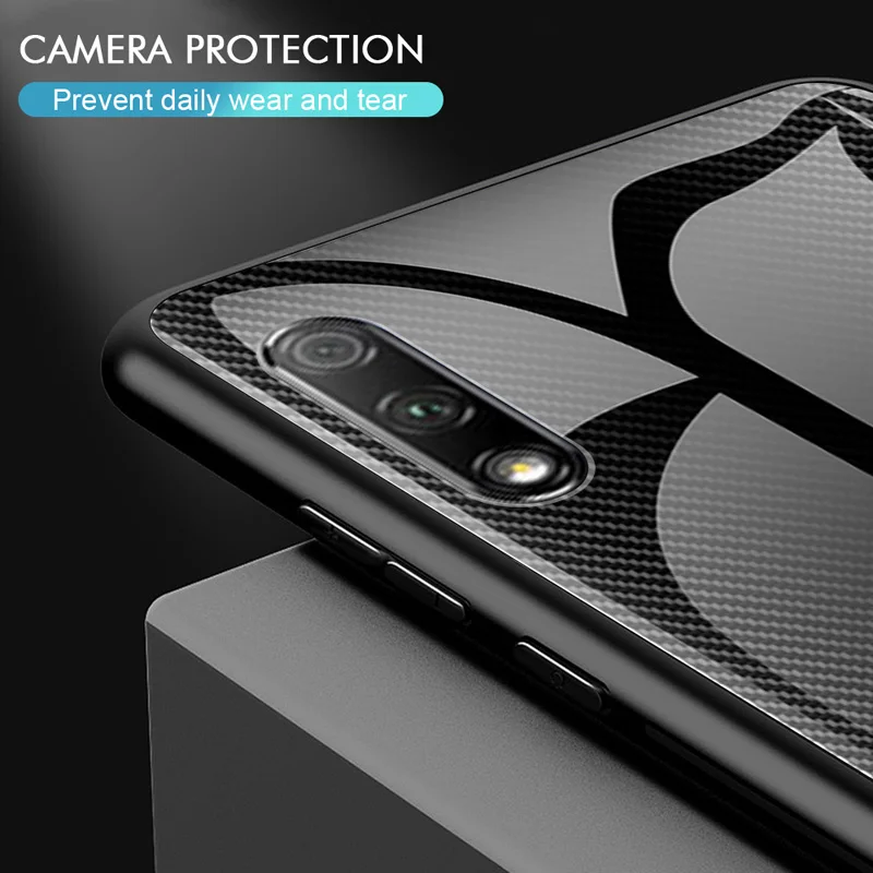 Чехол из закаленного стекла с градиентом из углеродного волокна для huawei P Smart Pro Y9S