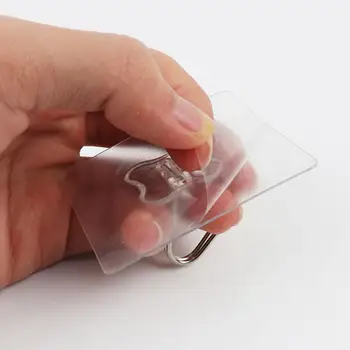 

10Pcs Waterproof Transparent Viscose Hanger Wall Hook Strong Suction Cup Transparent Hanging Hook Kitchen Organizer 6*6*2CM