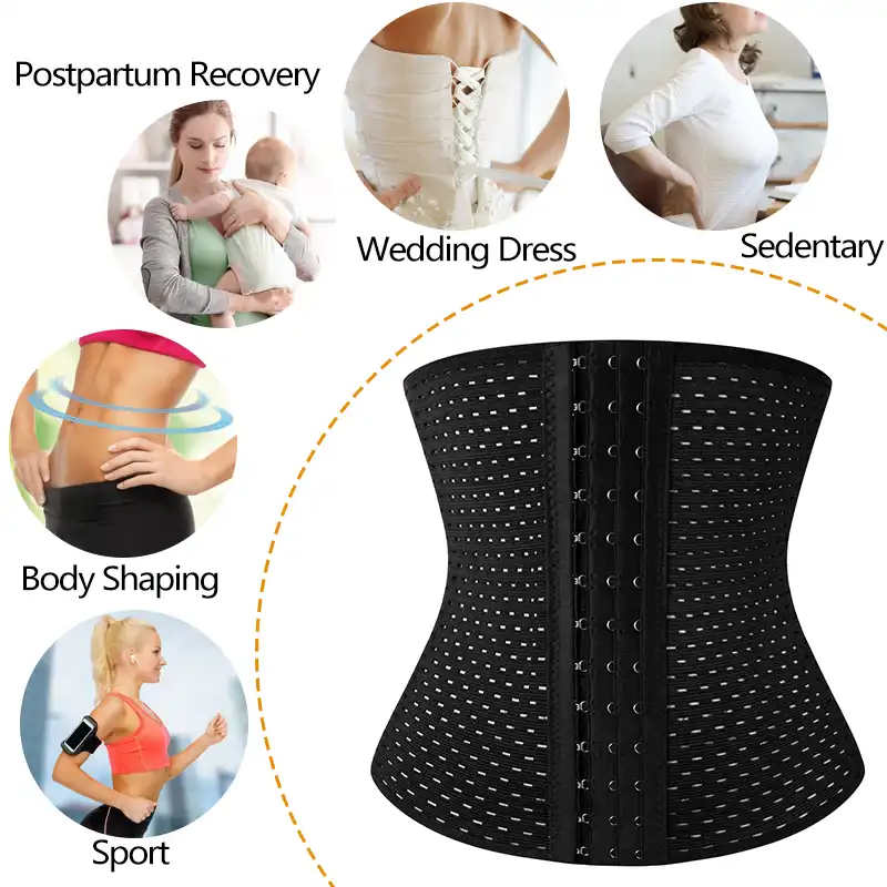 women waist trainer corset solid faja sport girdle bodybuilding