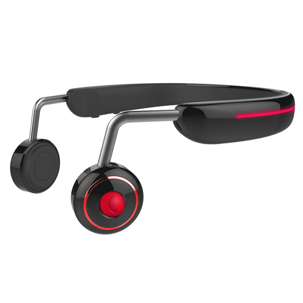 Гарнитура Bone Conduction Bluetooth 5,0, 8 ГБ, MP3, светящиеся огни, Спортивные Беспроводные наушники, наушники, Спортивная гарнитура, микрофон